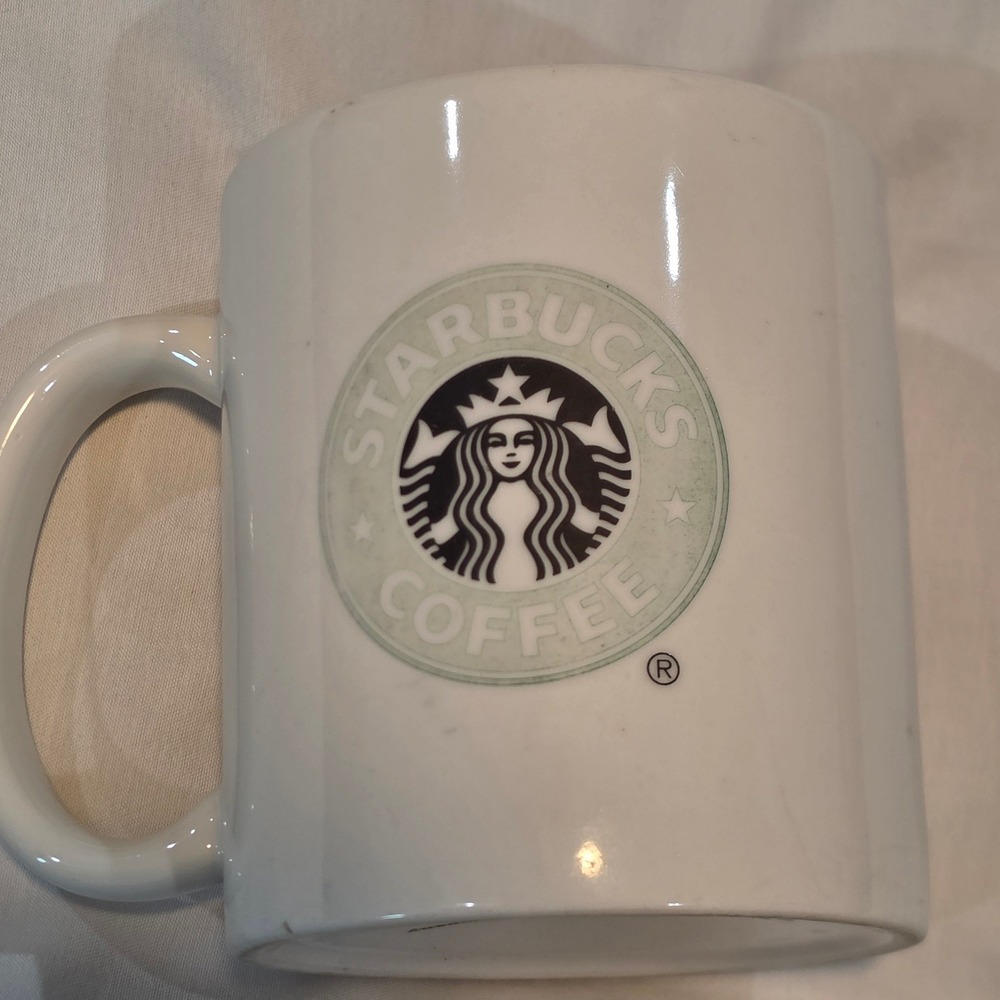 Starbucks Coffee Mug Unisex OS White Excellent 2004 Siren Logo Ceramic Vintage